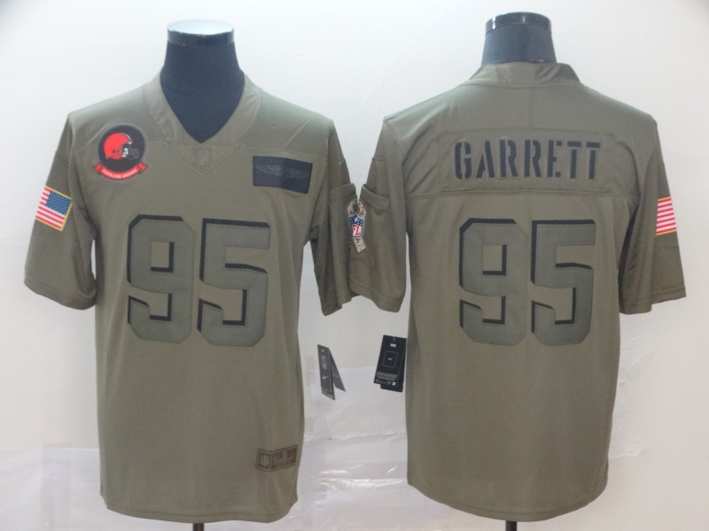 Men's Cleveland Browns Myles Garrett Olive Jersey